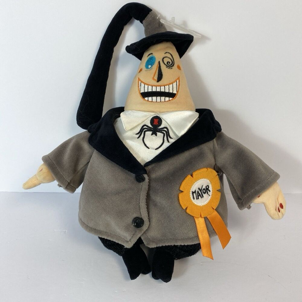 Disney Nightmare Before Christmas Mayor Plush Rotating Head Two Faces Halloween